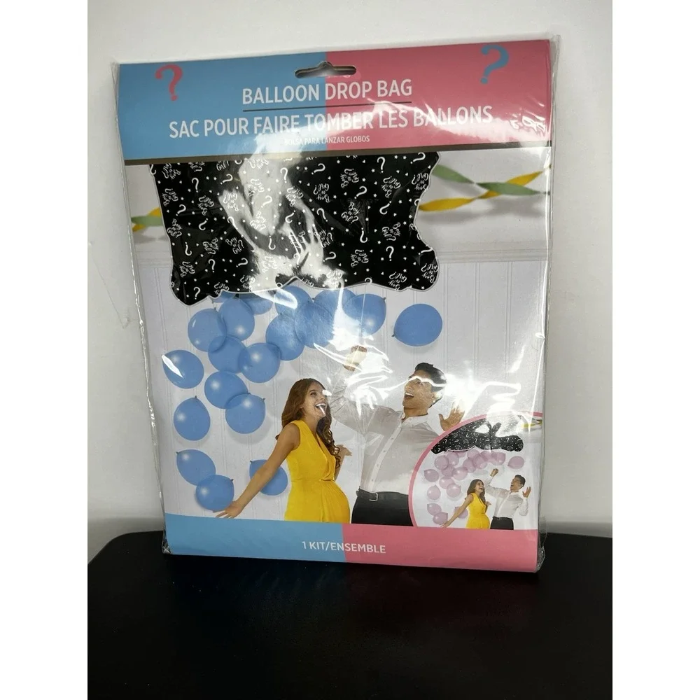 Baby Gender Reveal Balloon Bag Drop  Boy or Girl  Pull String Reveal Party Decor